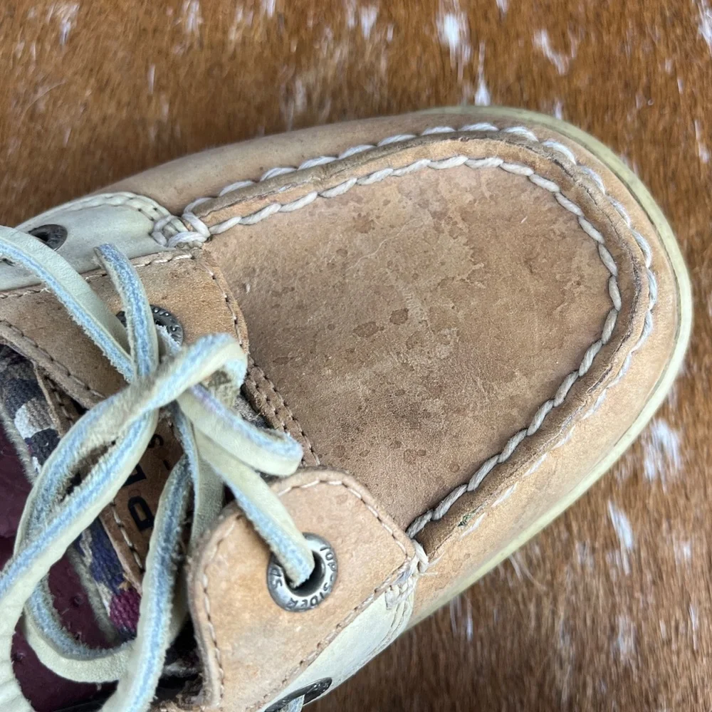 Sperry top sider boat shoe in brown and floral - Picture 2 of 10
